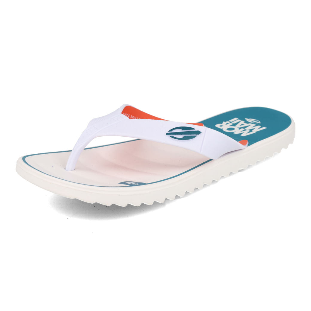 Grendene Chinelo MORMAII TAI 12258-BH427 Branco-Laranja-Azul Plastico_6_999999992625033_05